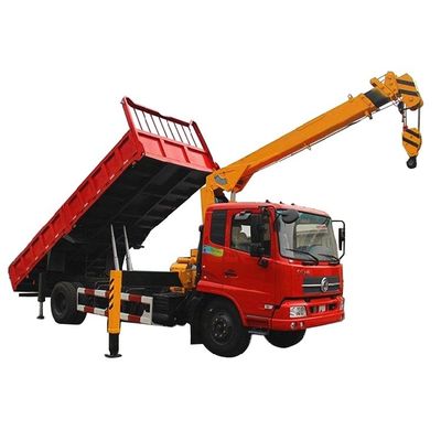 kwaliteit  5 Ton Tipper Dump Truck With Crane Hydraulic Pump 4x2 170 HP Engine fabriek