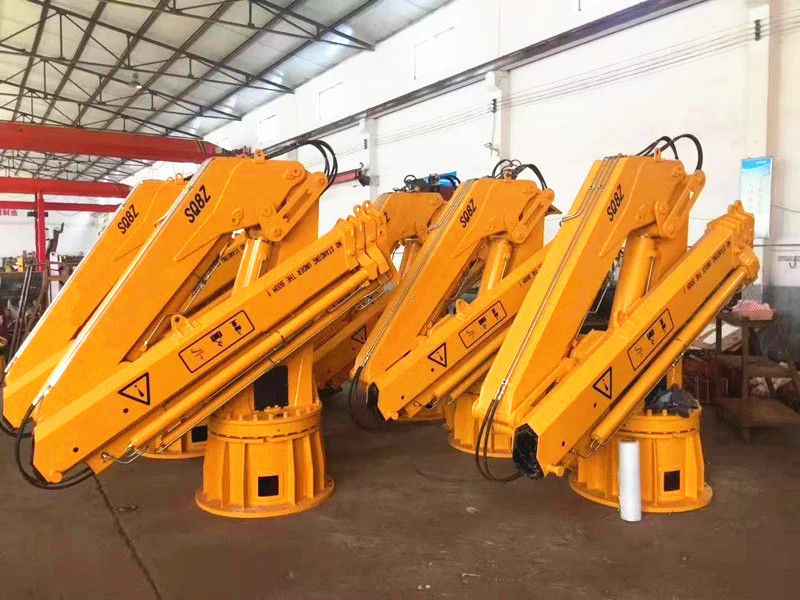 Marine Straight Boom Crane 25 Ton Hydraulic Ship Crane Dengan Bubuk Mesin 40.8HP